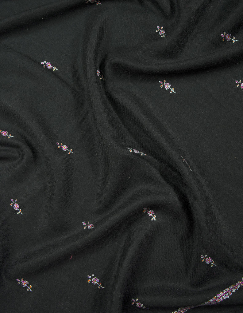 black butis embroidery pashmina stole 9187