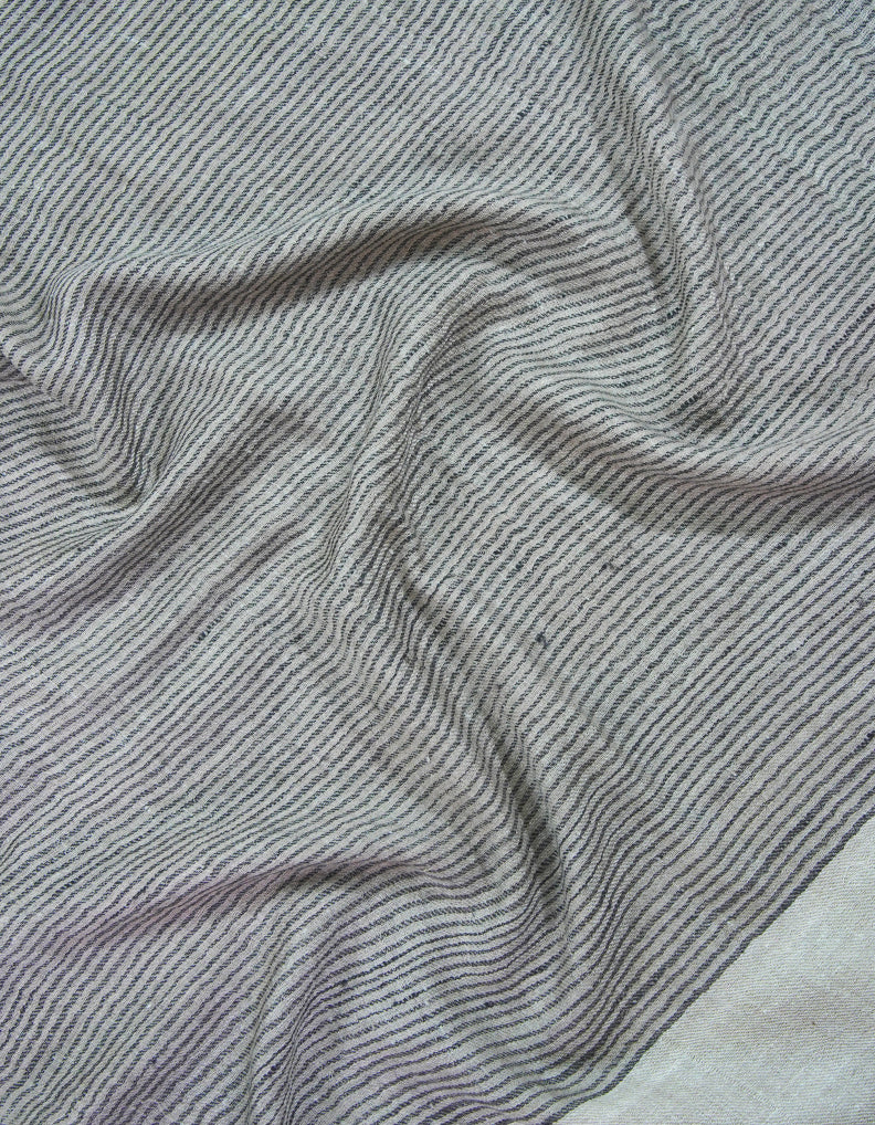 silver grey and black striped pashmina stole 9211