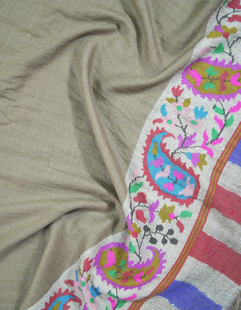 natural kani palla pashmina stole 9257