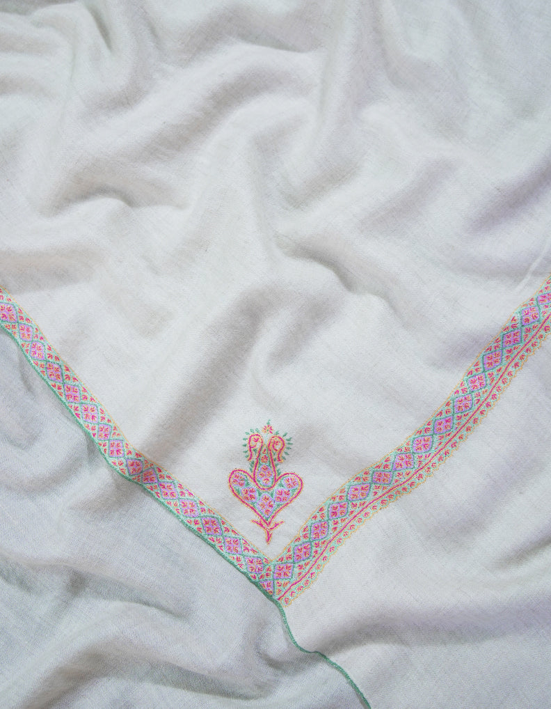 off-white embroidery pashmina shawl 9303
