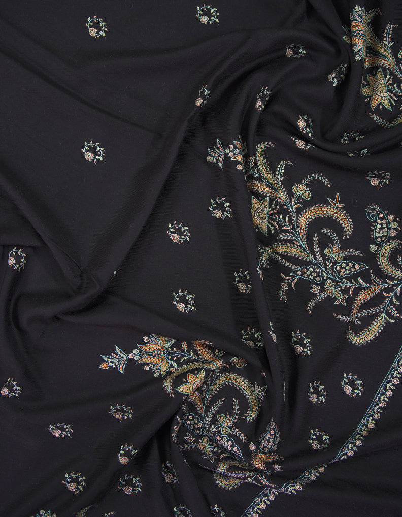 Dark Brown/chocolate XL embroidery pashmina shawl 9334