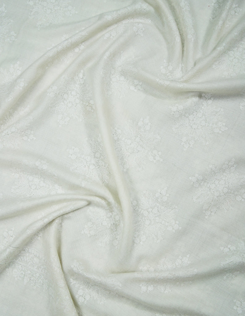 white butis jamma embroidery pashmina shawl 9341