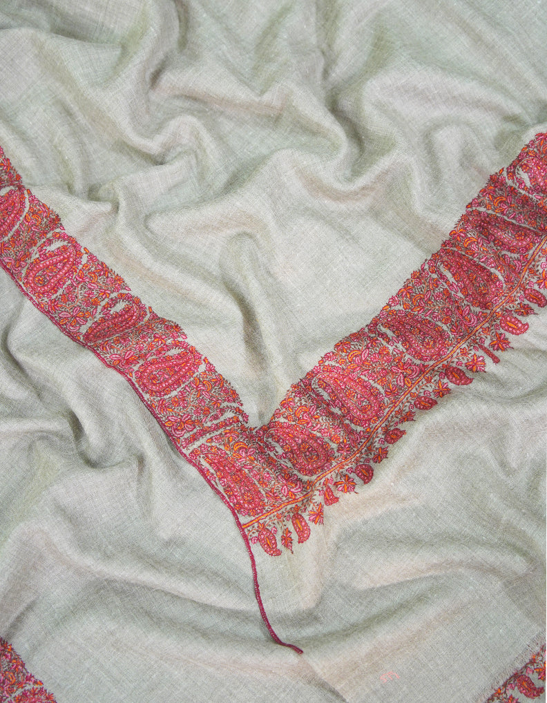 natural GI embroidery pashmina shawl 9359