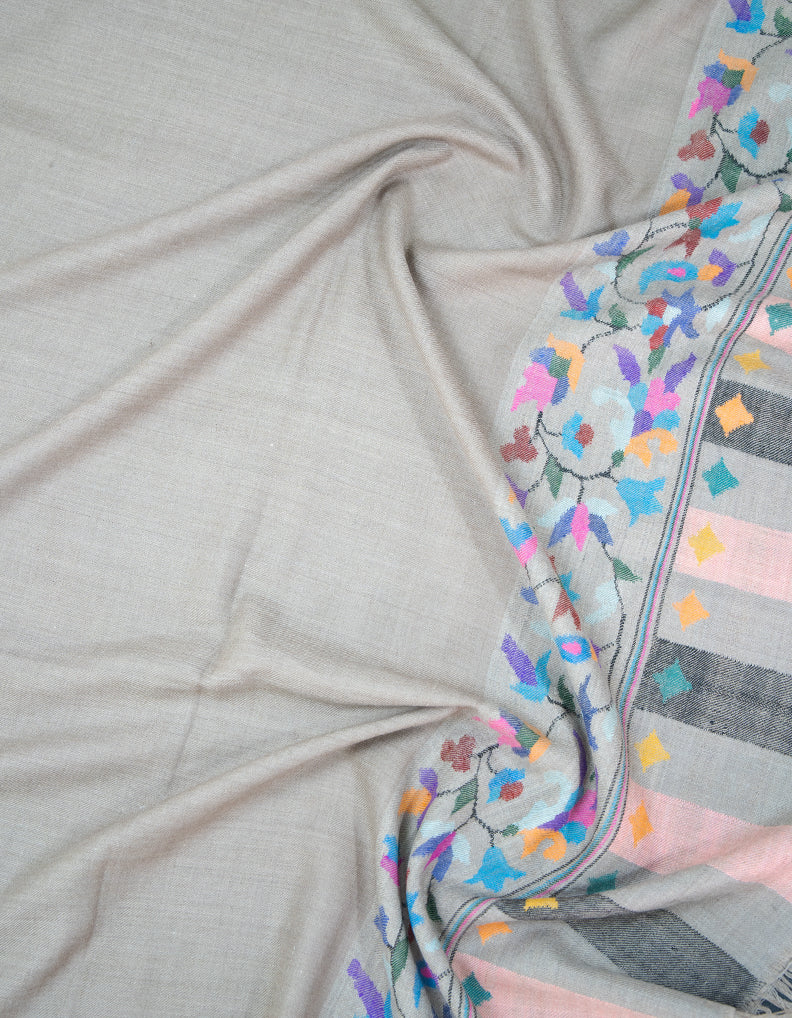 pinkish natural kani palla shawl 9376