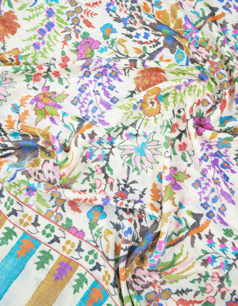 white kani jamma shawl 9378