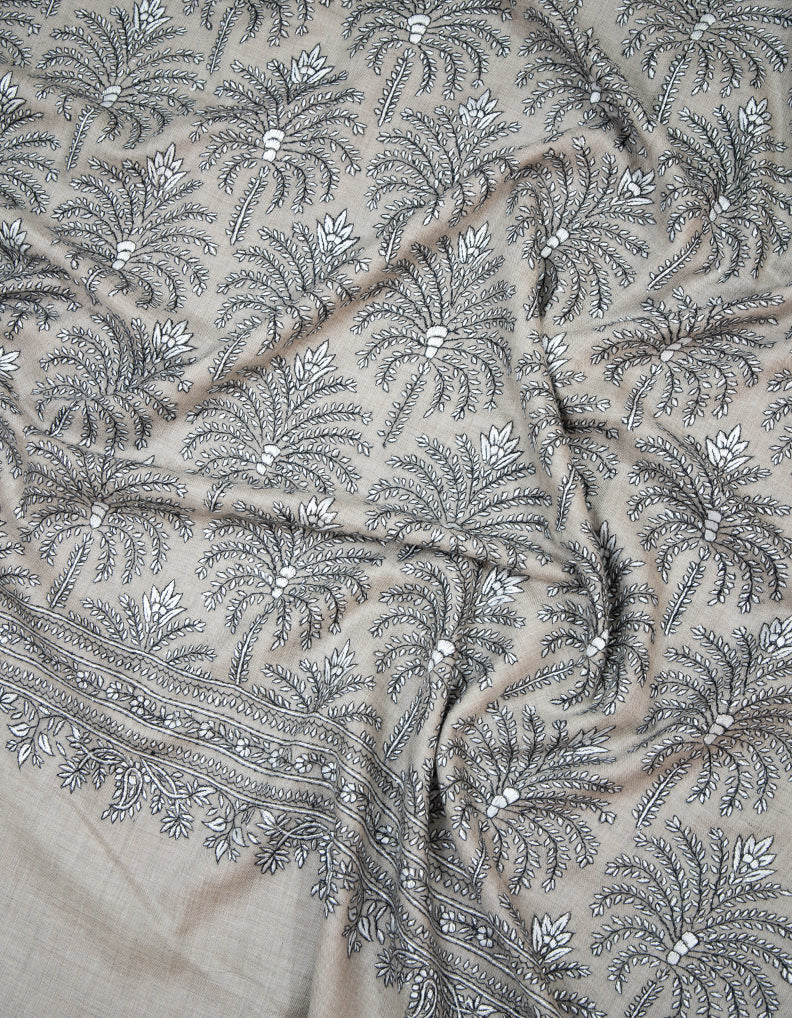 natural butis GI jamma embroidery pashmina shawl 9392