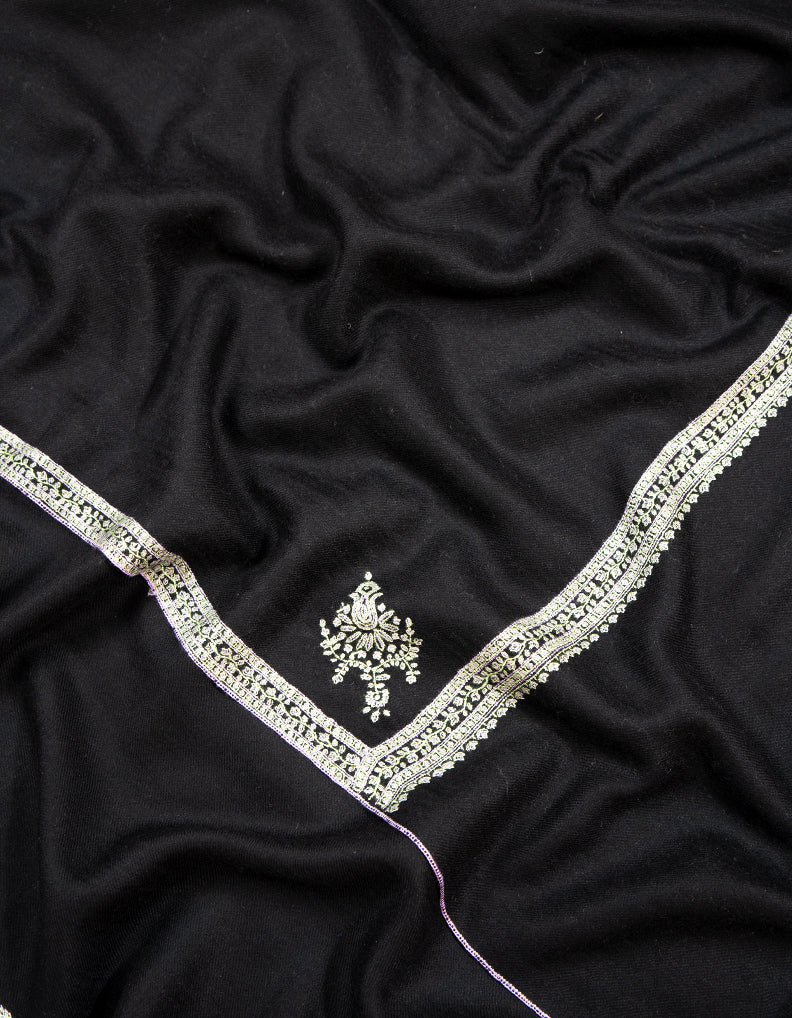 black embroidery pashmina stole 9400