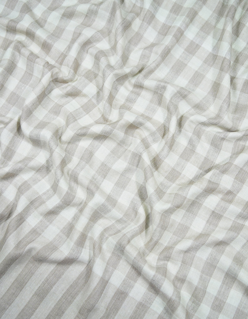 natural and white checked shawl 9417