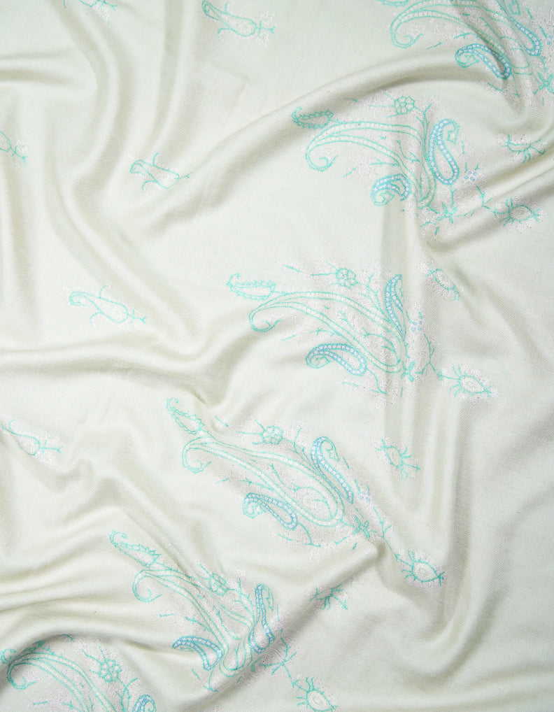 off white butis GI embroidery pashmina shawl 9418