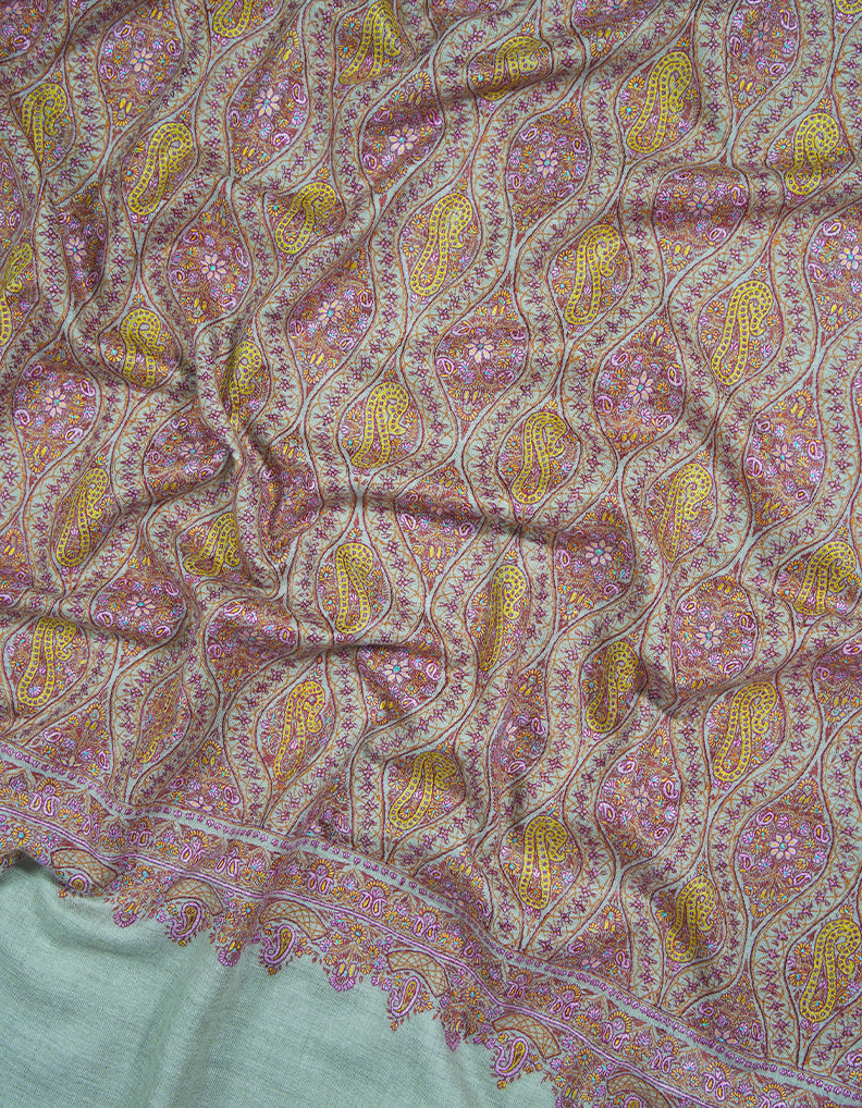 natural GI jamma embroidery pashmina shawl 9423