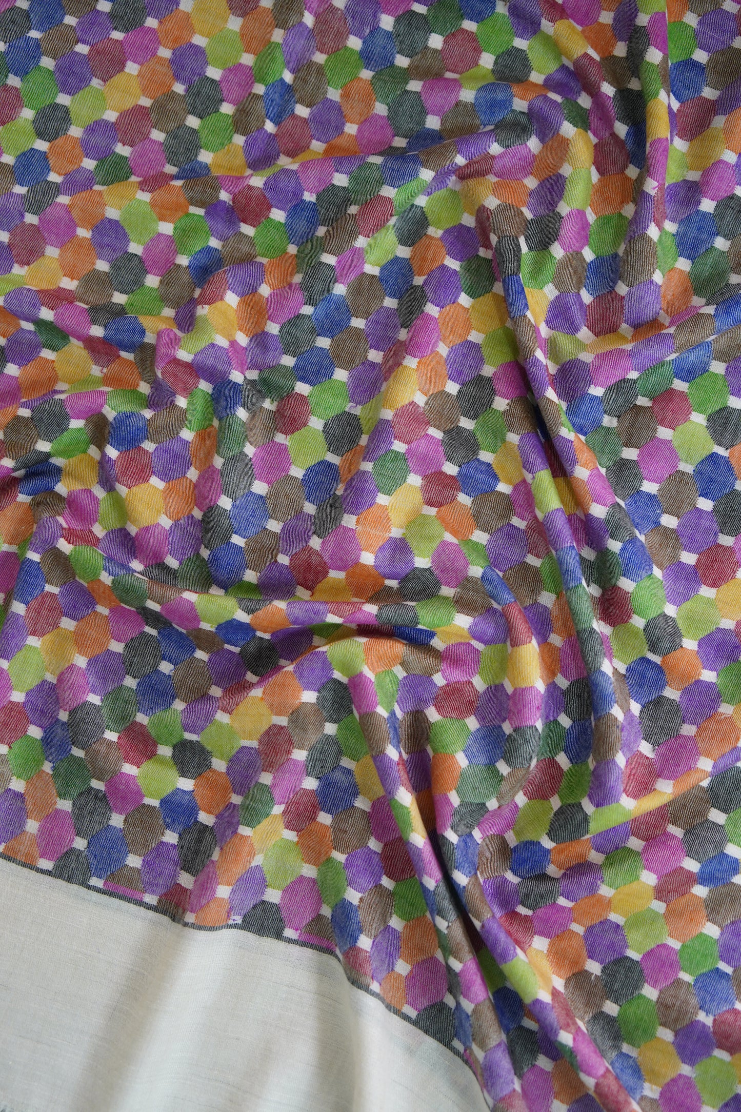 White GI kani jamma pashmina shawl 9494