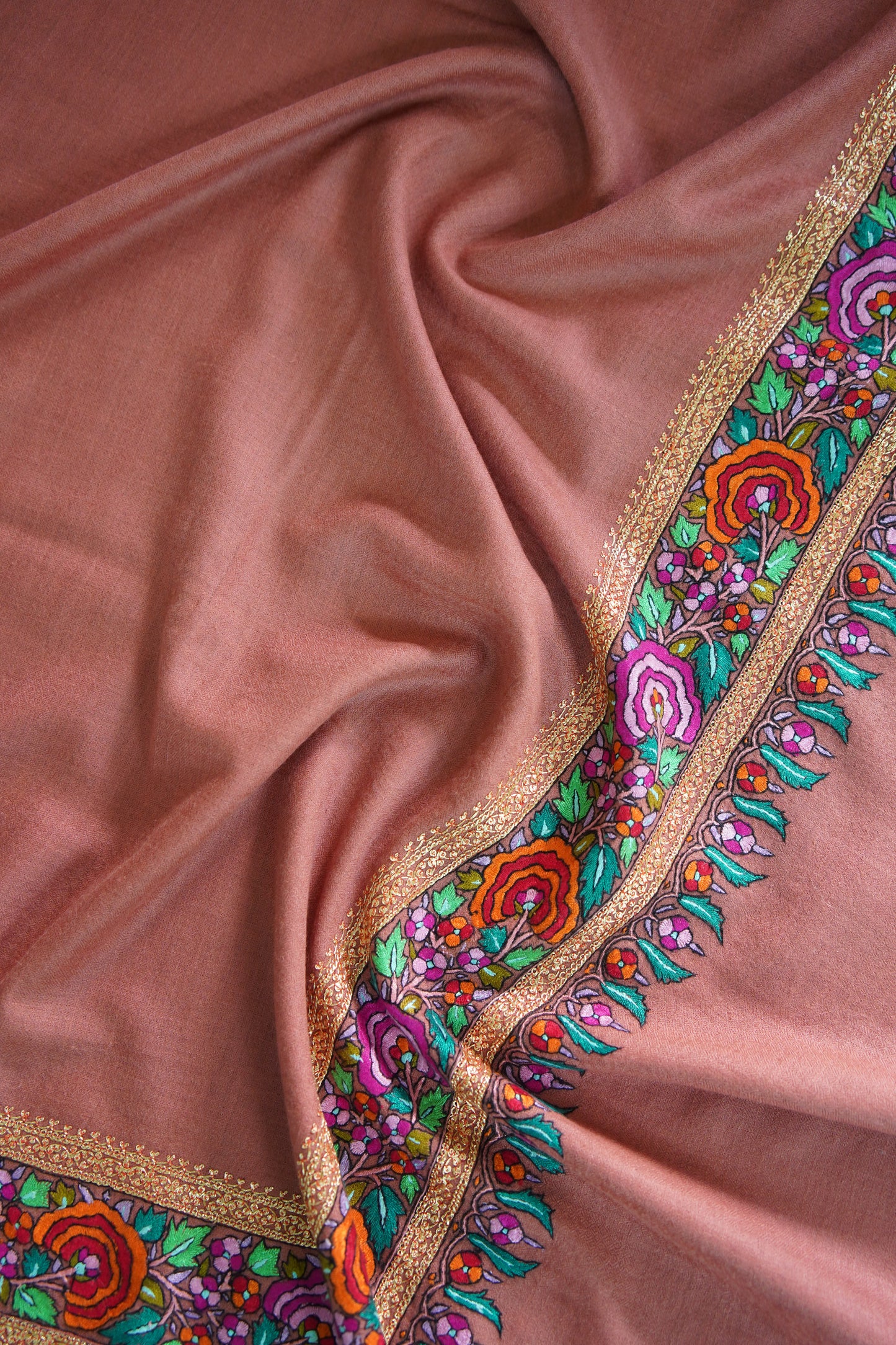 Flamingo GI tilla embroidery pashmina shawl 9497