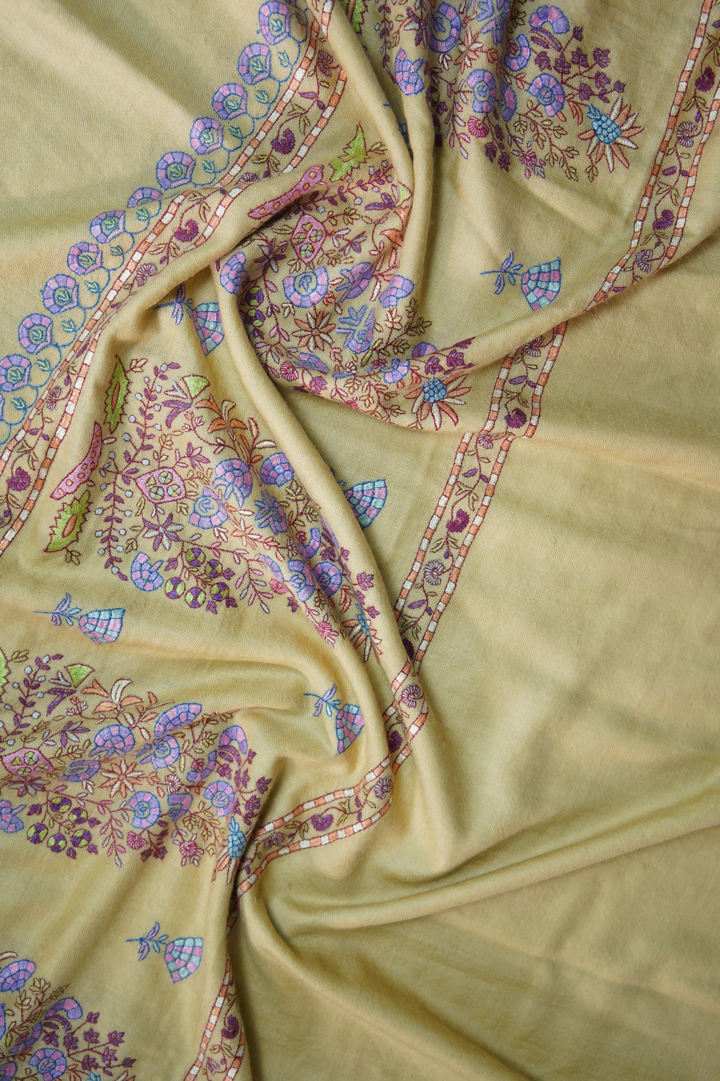 flax GI embroidery pashmina shawl 9499