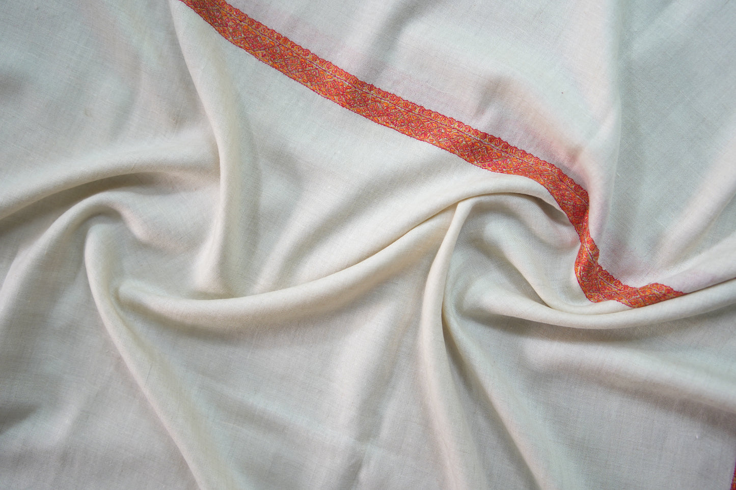 white GI embroidery pashmina shawl 9522