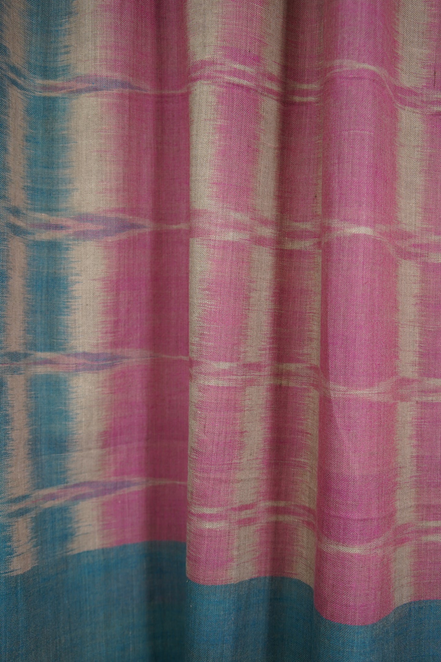 pink and blue XL ekat weave pashmina shawl 9533