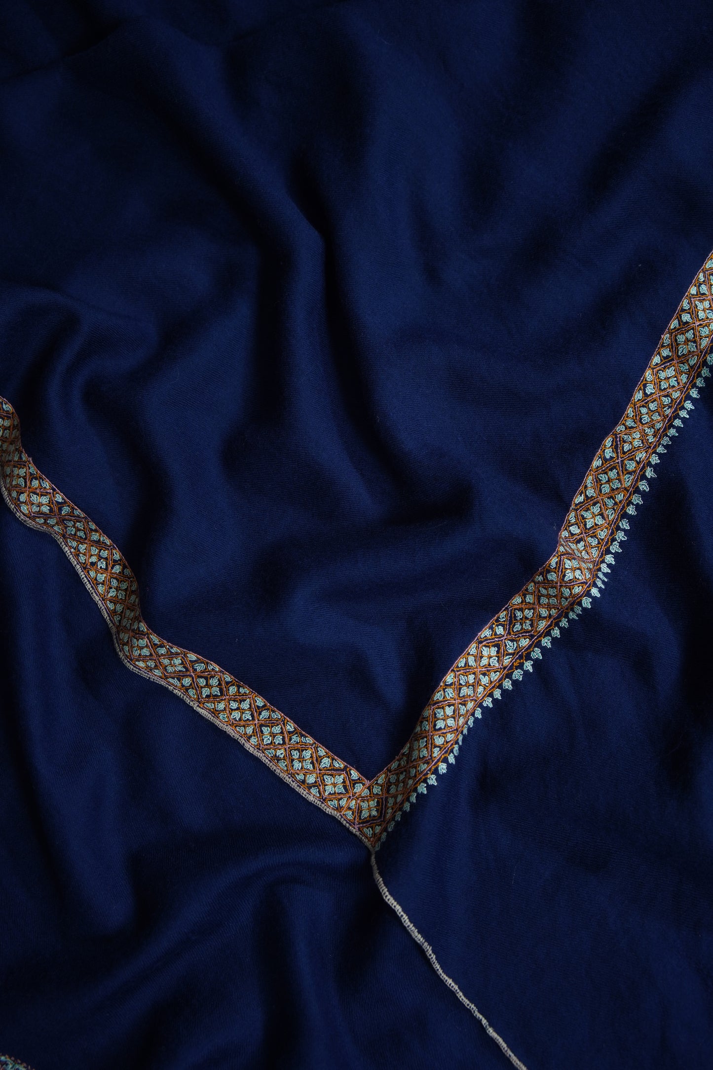 blue embroidery pashmina stole 9535