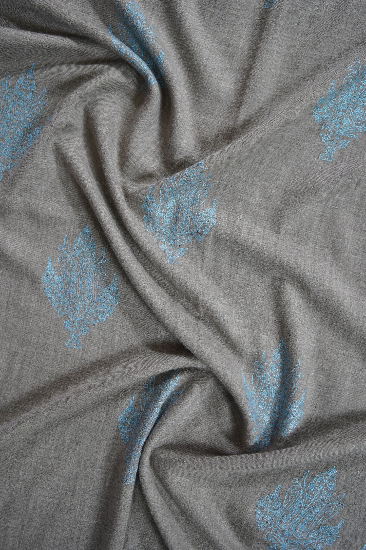 natural butis GI embroidery pashmina stole 9543