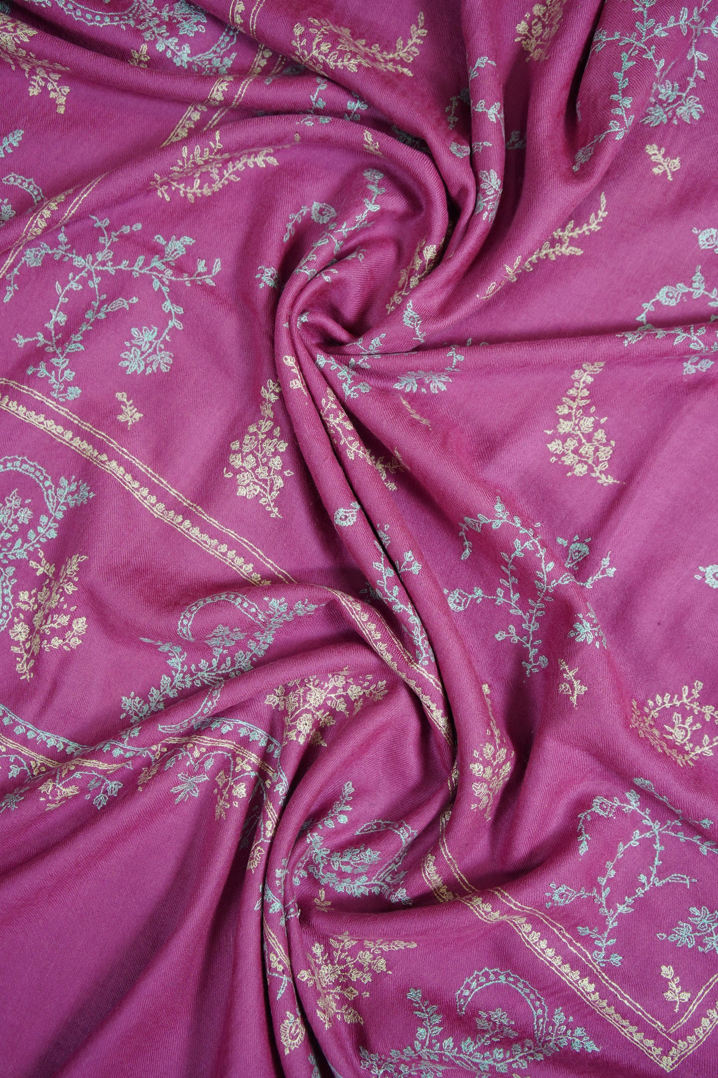 rose pink GI embroidery pashmina shawl 9629