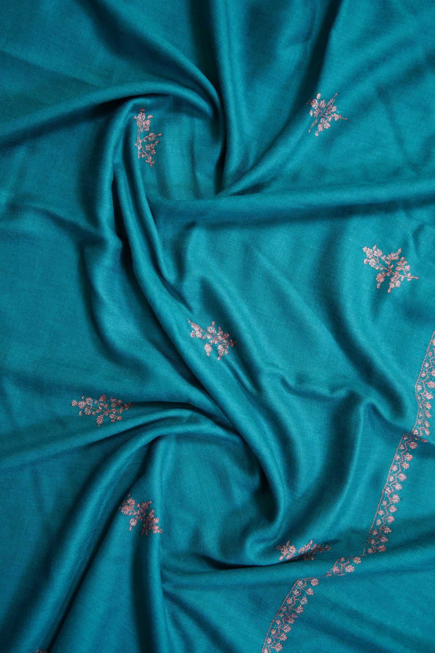 maya blue butis embroidery pashmina shawl 9666