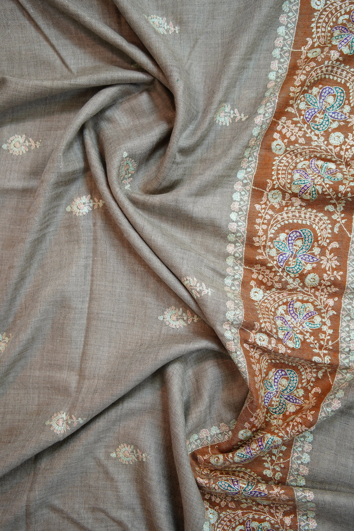 natural GI embroidery pashmina shawl 9691