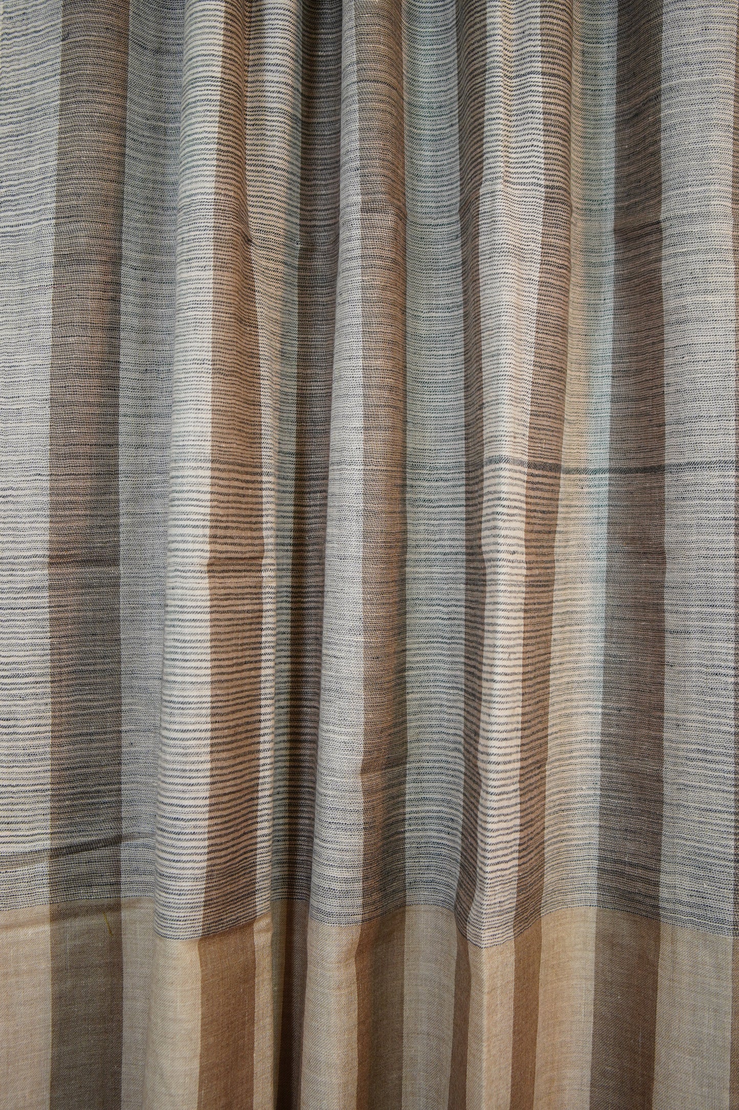 gray and natural striped XL ekat pashmina shawl 9737