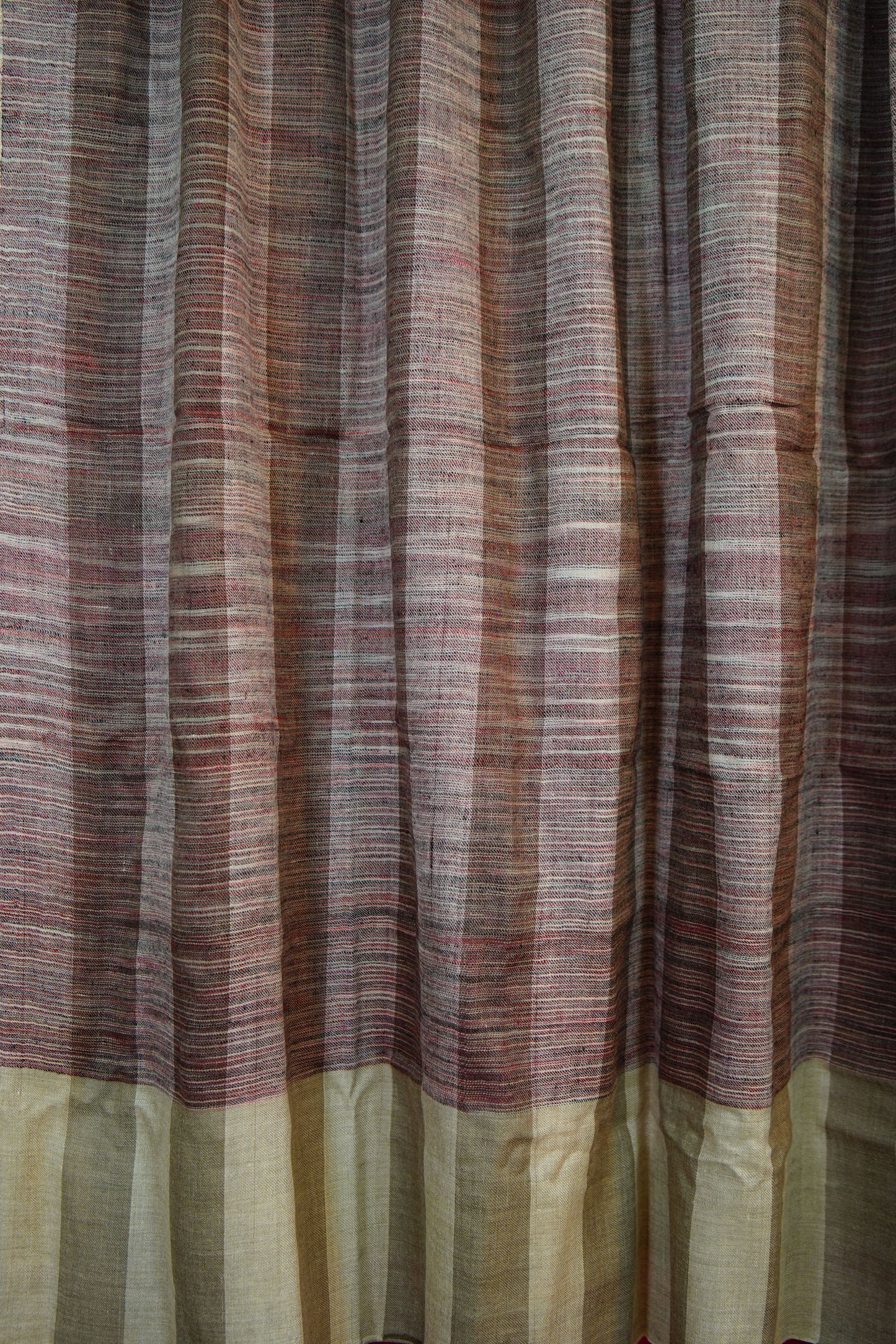 burgundy striped XL ekat pashmina shawl 9738