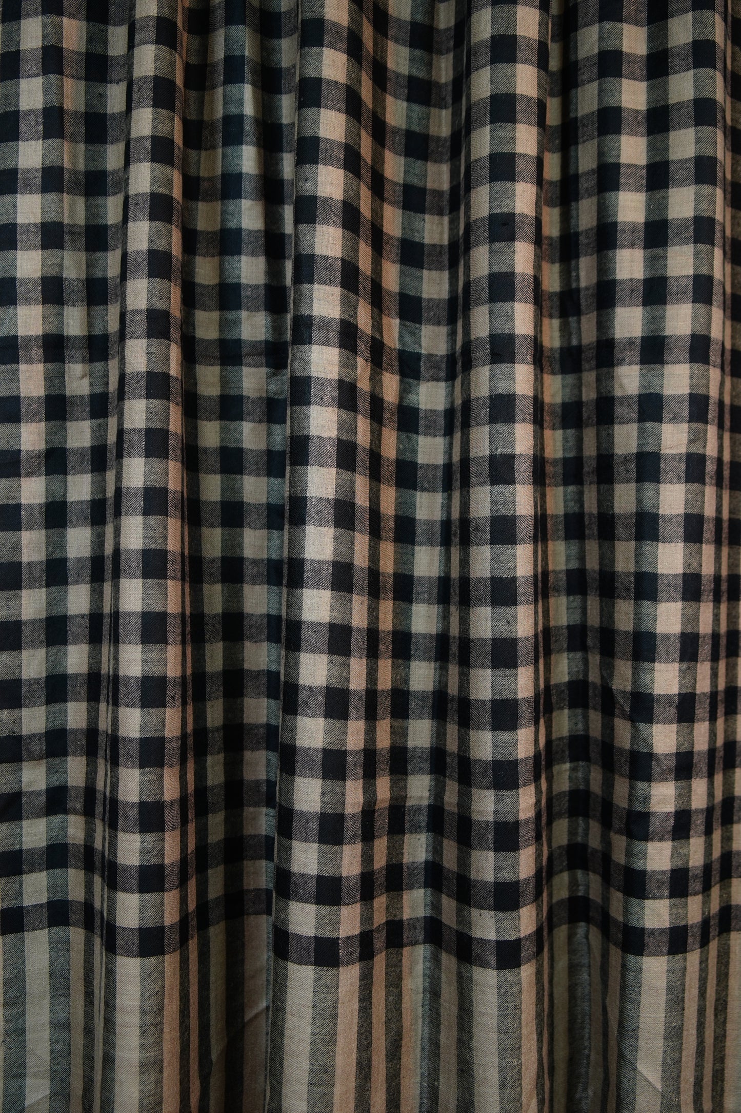 natural and black checked pashmina shawl 9739