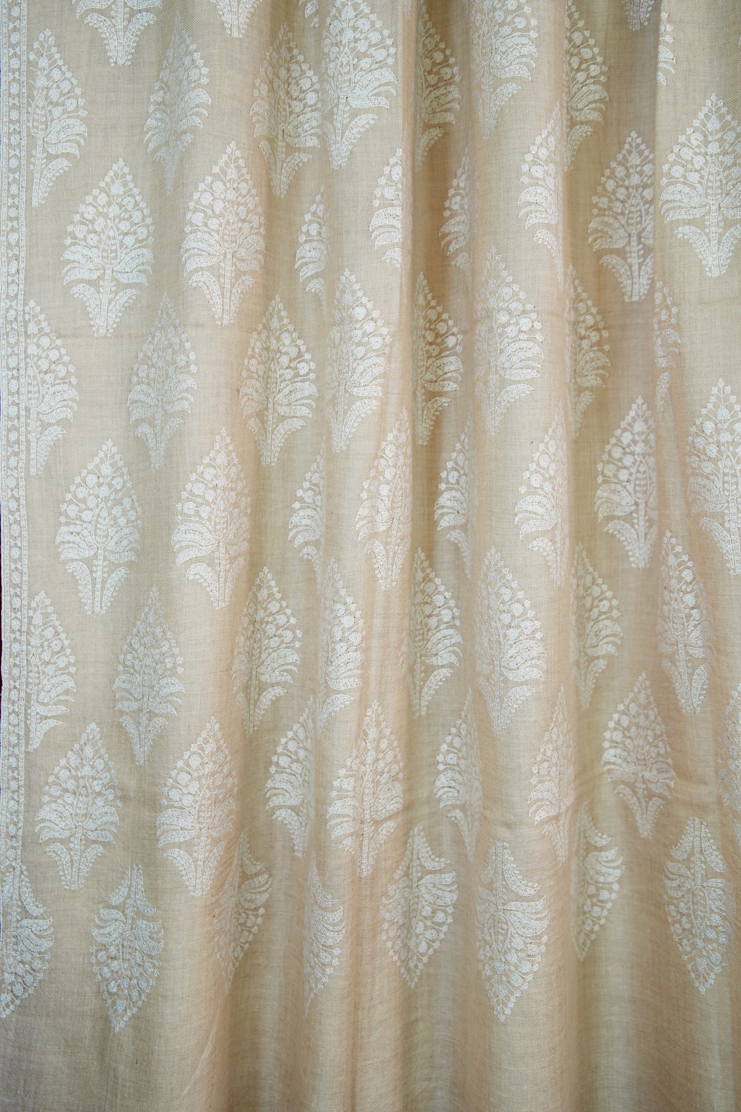 white butis XL GI embroidery pashmina shawl 9740