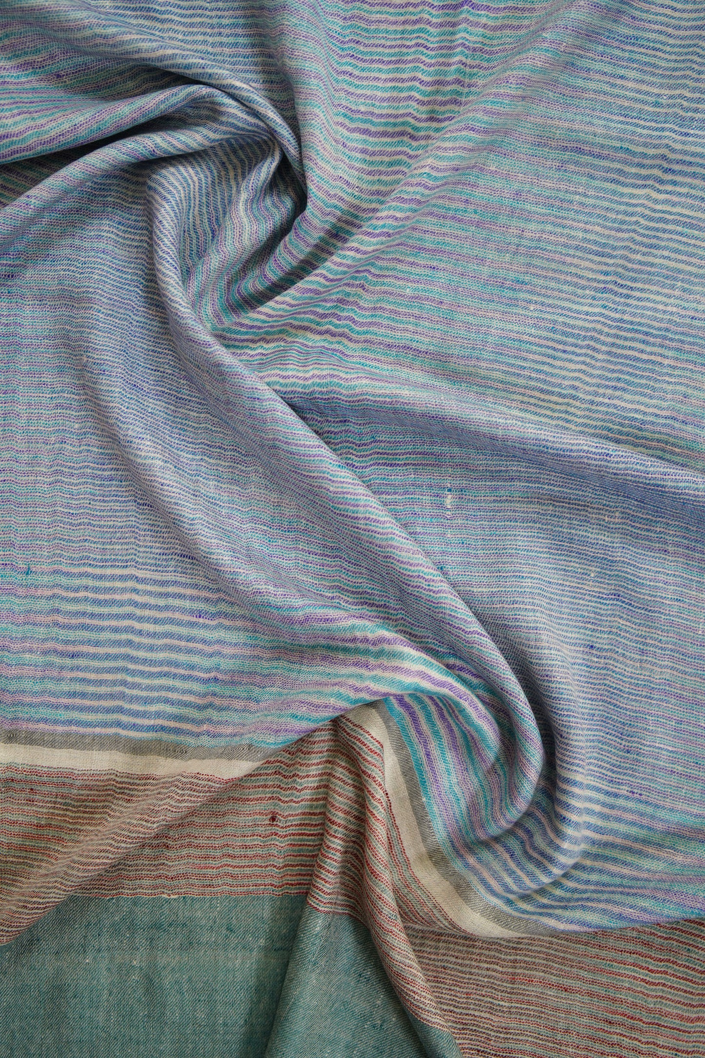 multi-coloured striped pure pashmina stole 9773