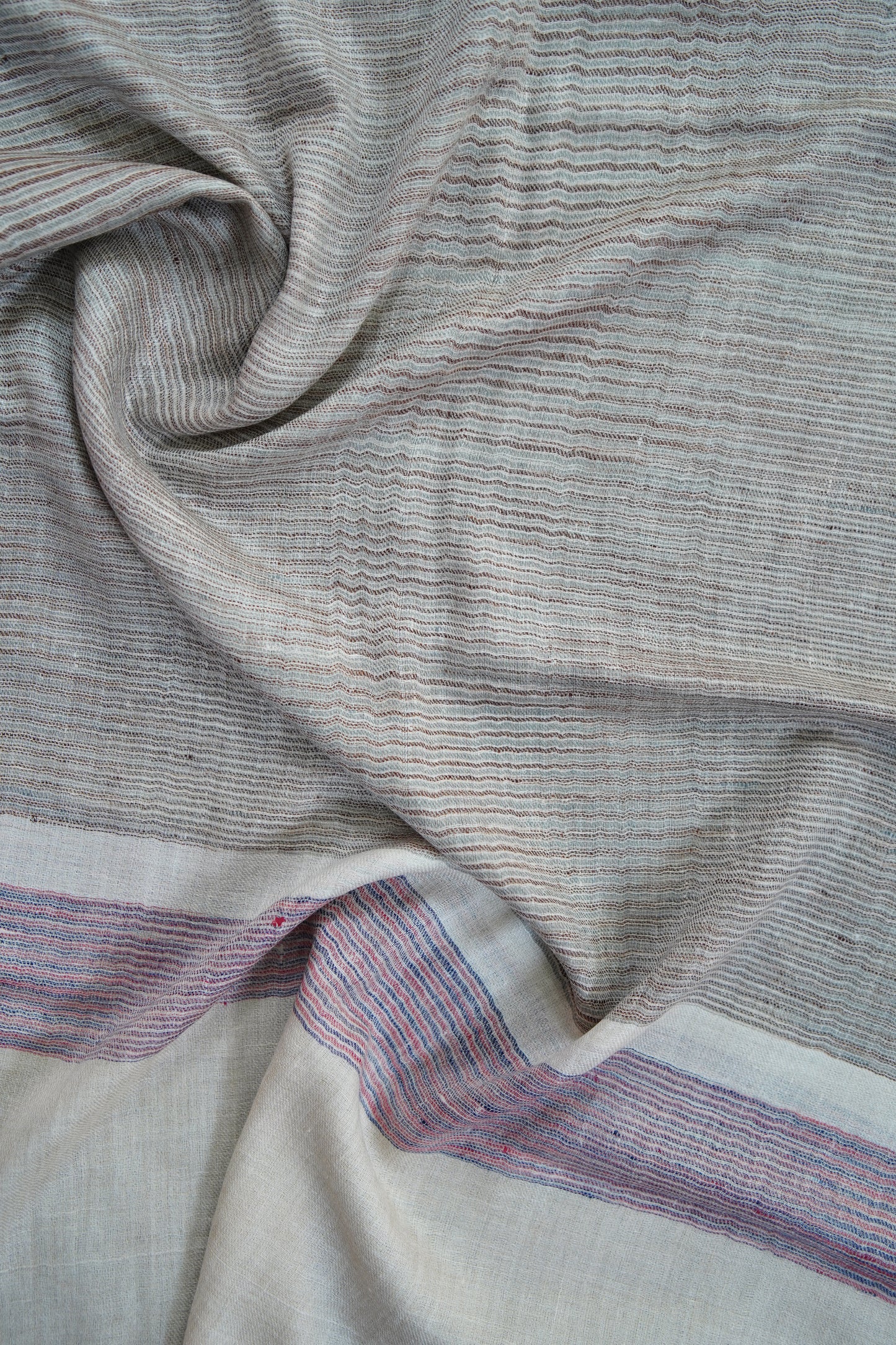 multi-coloured striped pure pashmina stole 9774