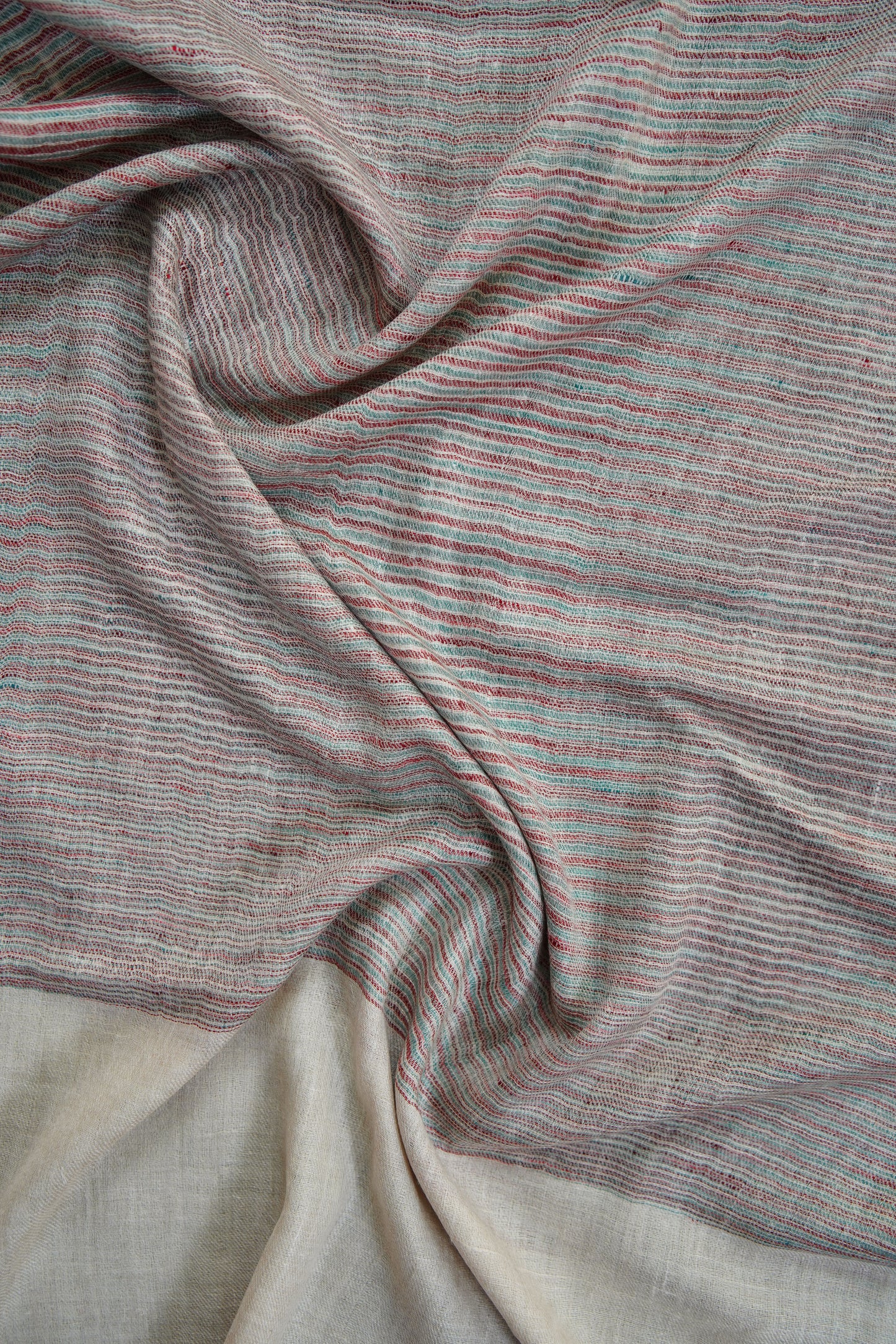 multi-coloured striped pure pashmina stole 9775