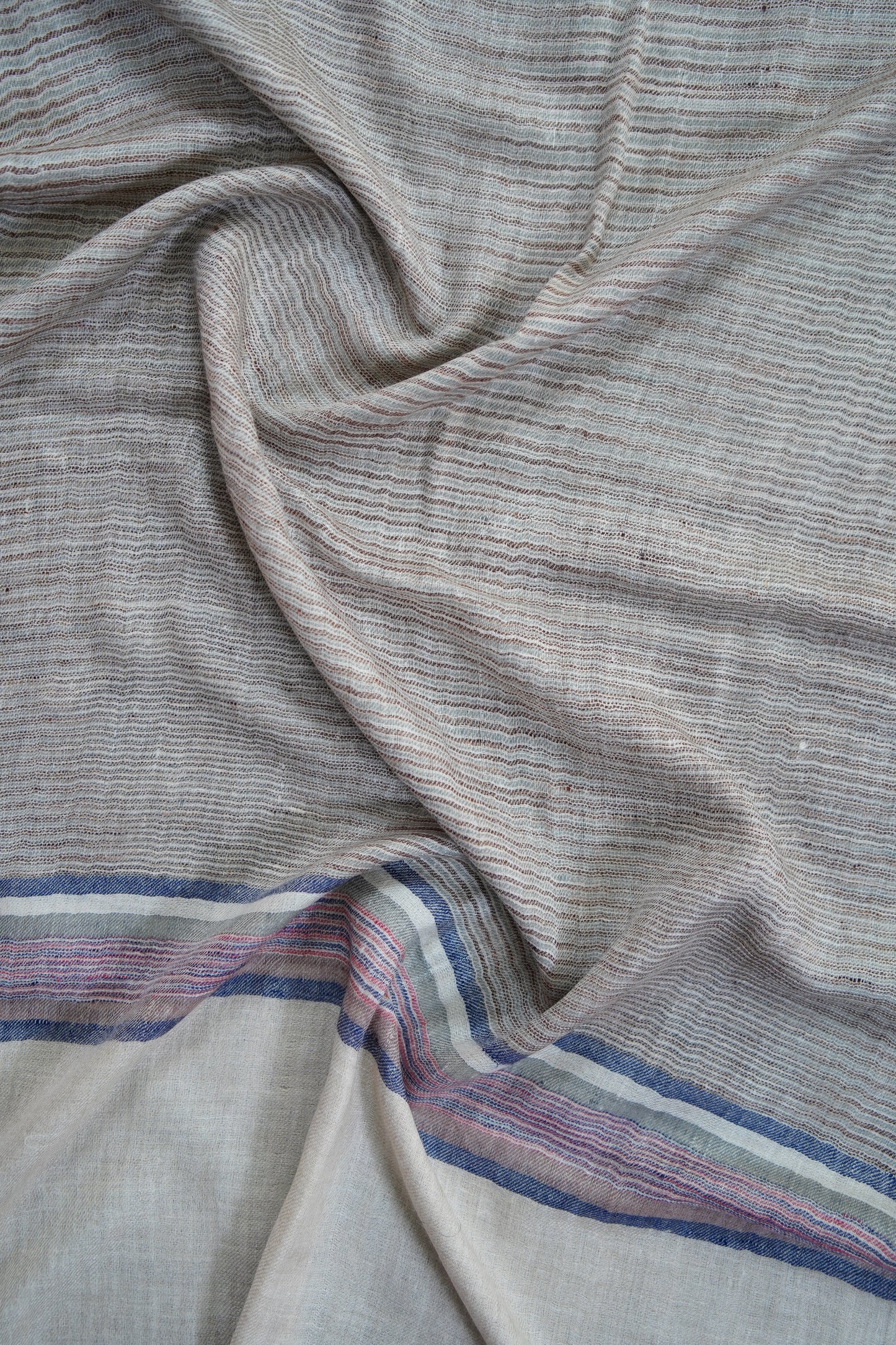 multi-coloured striped pure pashmina stole 9777