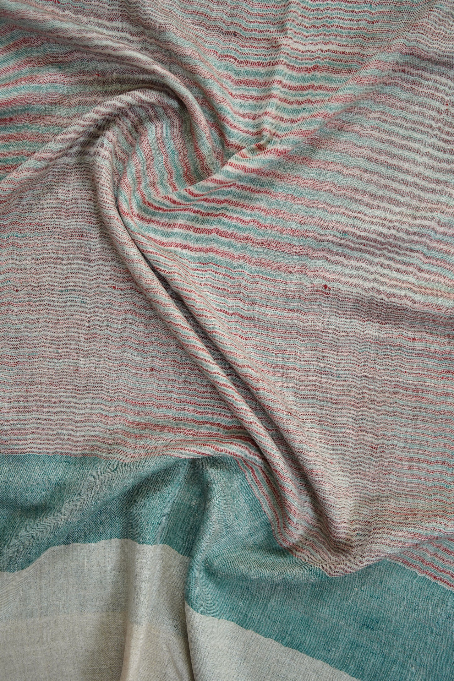 multi-coloured striped pure pashmina stole 9779