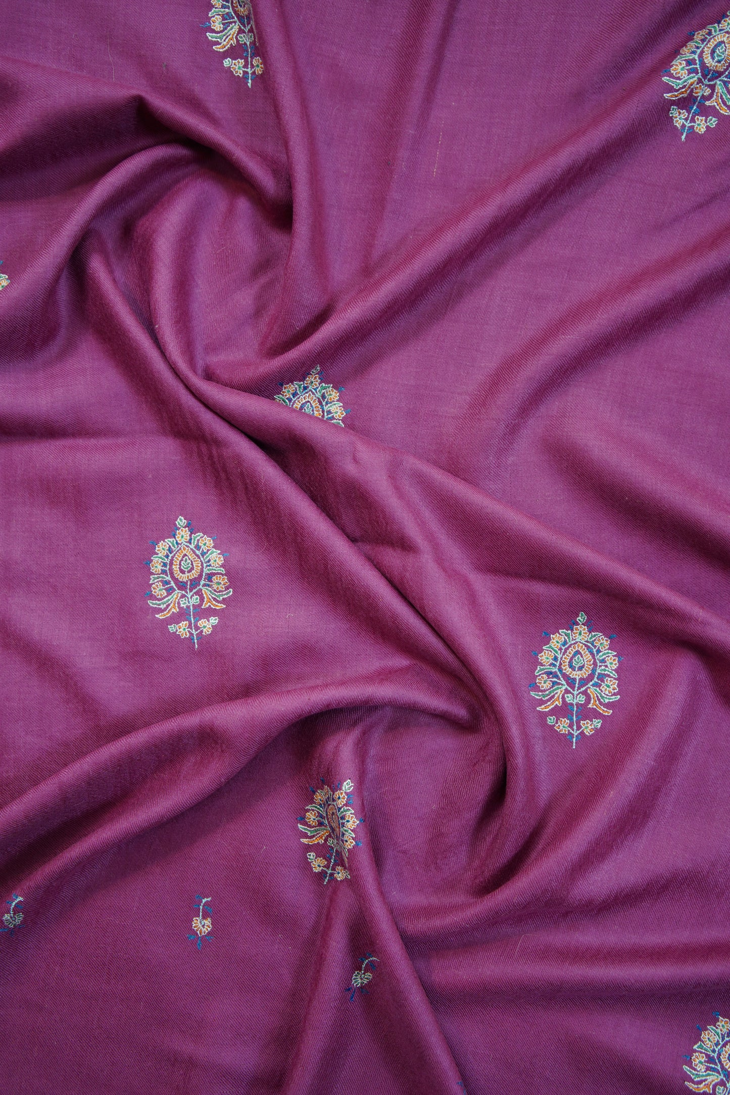 hot pink butis GI embroidery pashmina stole 9804