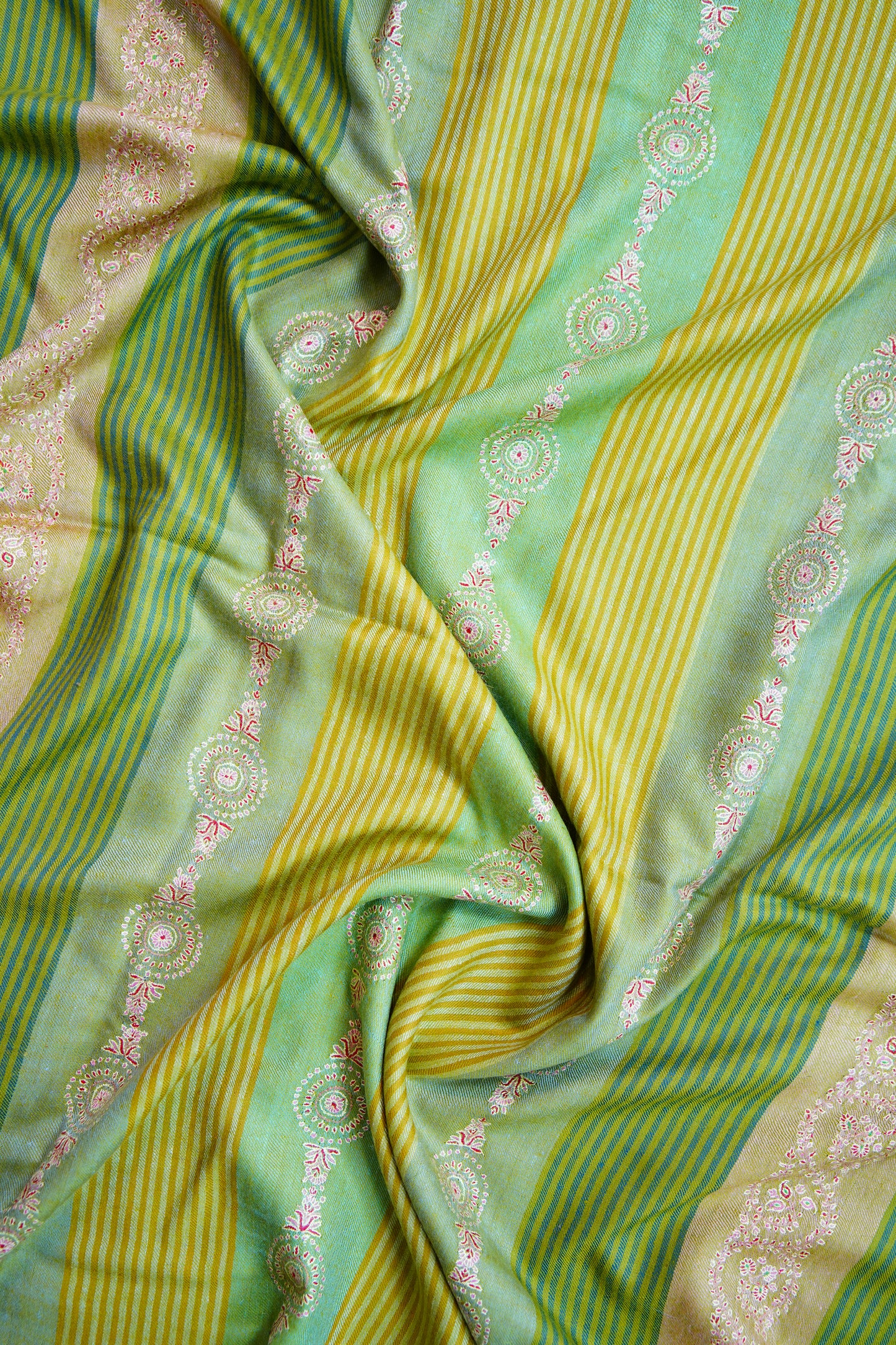 multi-coloured GI embroidery pashmina shawl 9848