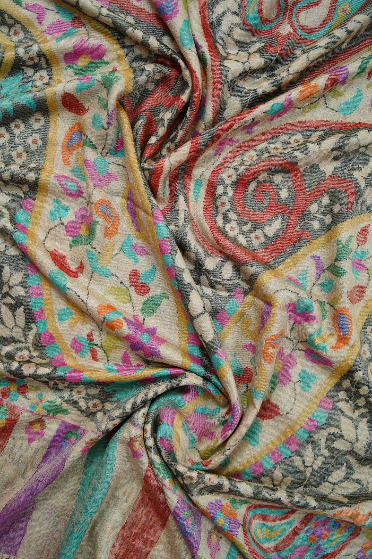 multi-coloured GI kani jamma pashmina shawl 9859