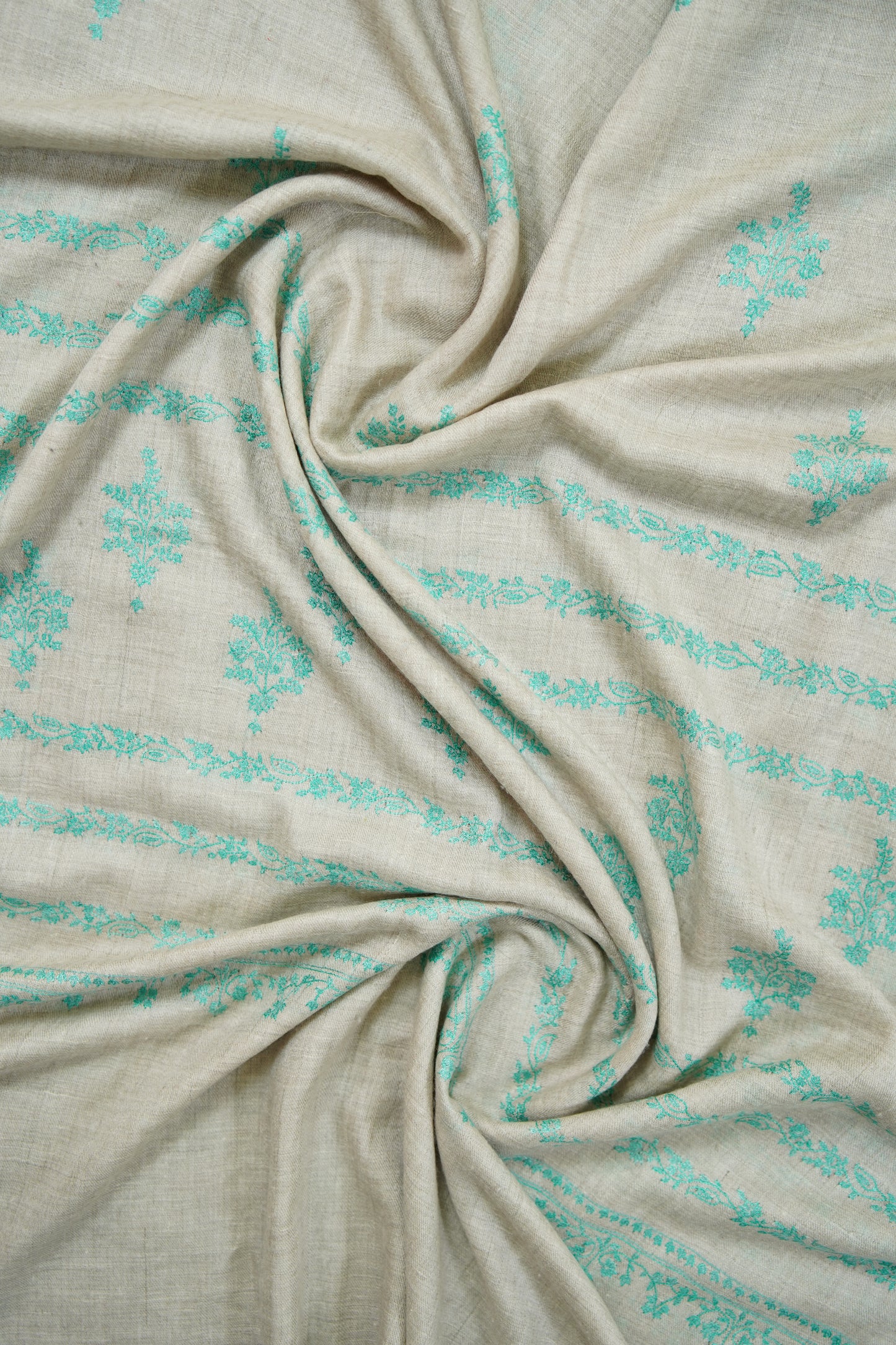 smoke grey GI embroidery pashmina shawl 9869