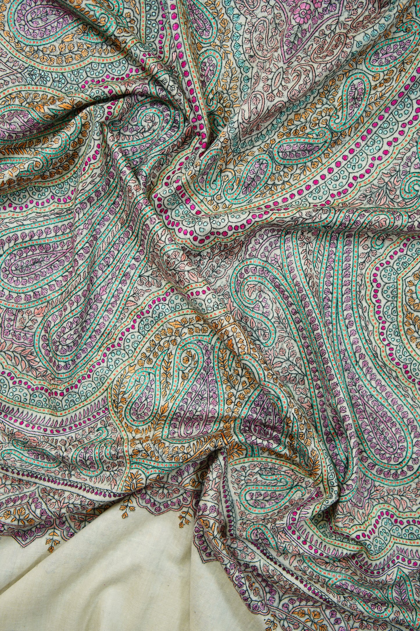 white jamma embroidery shawl 9871