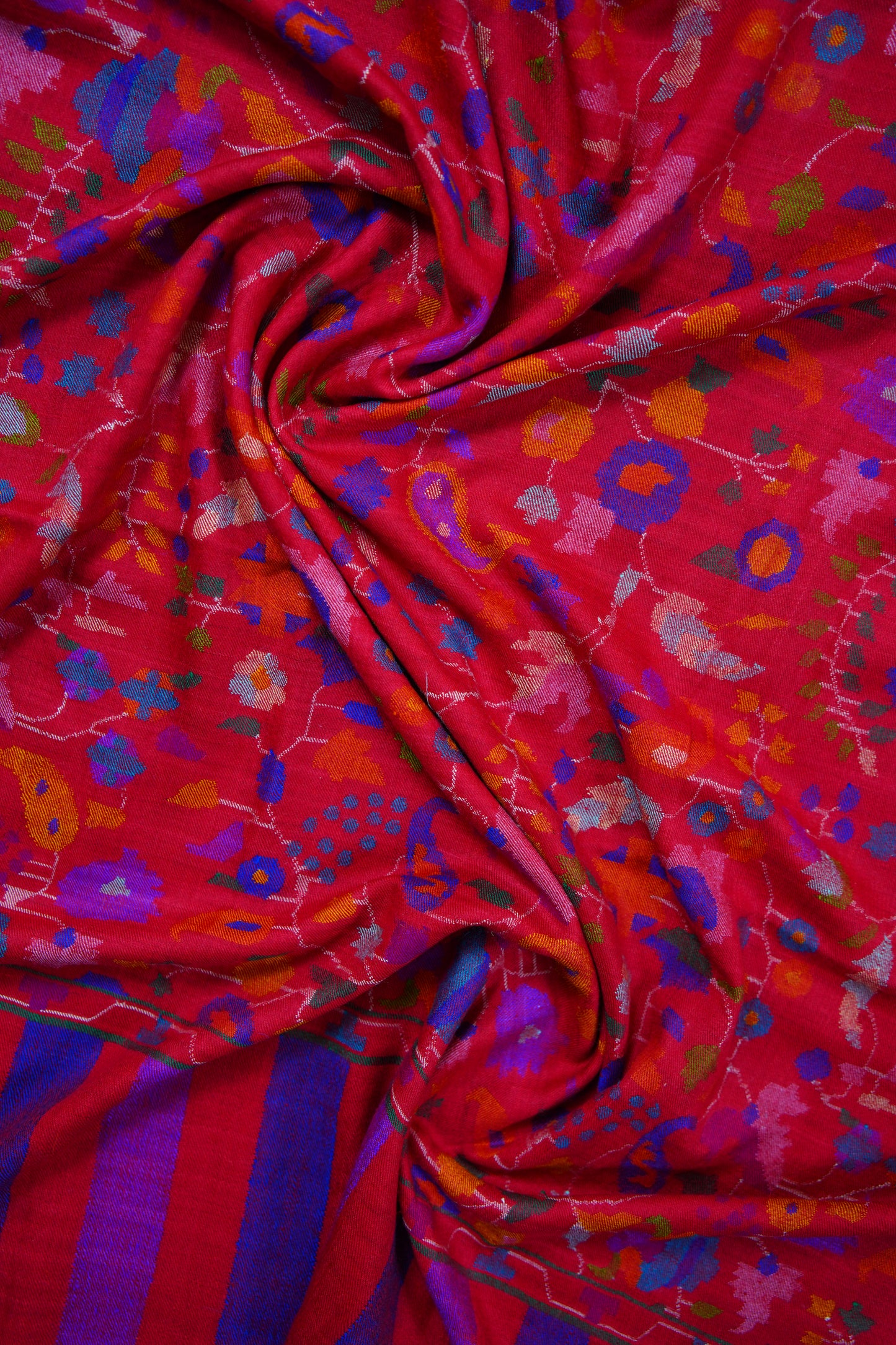 red GI kani jamma pashmina shawl 9875