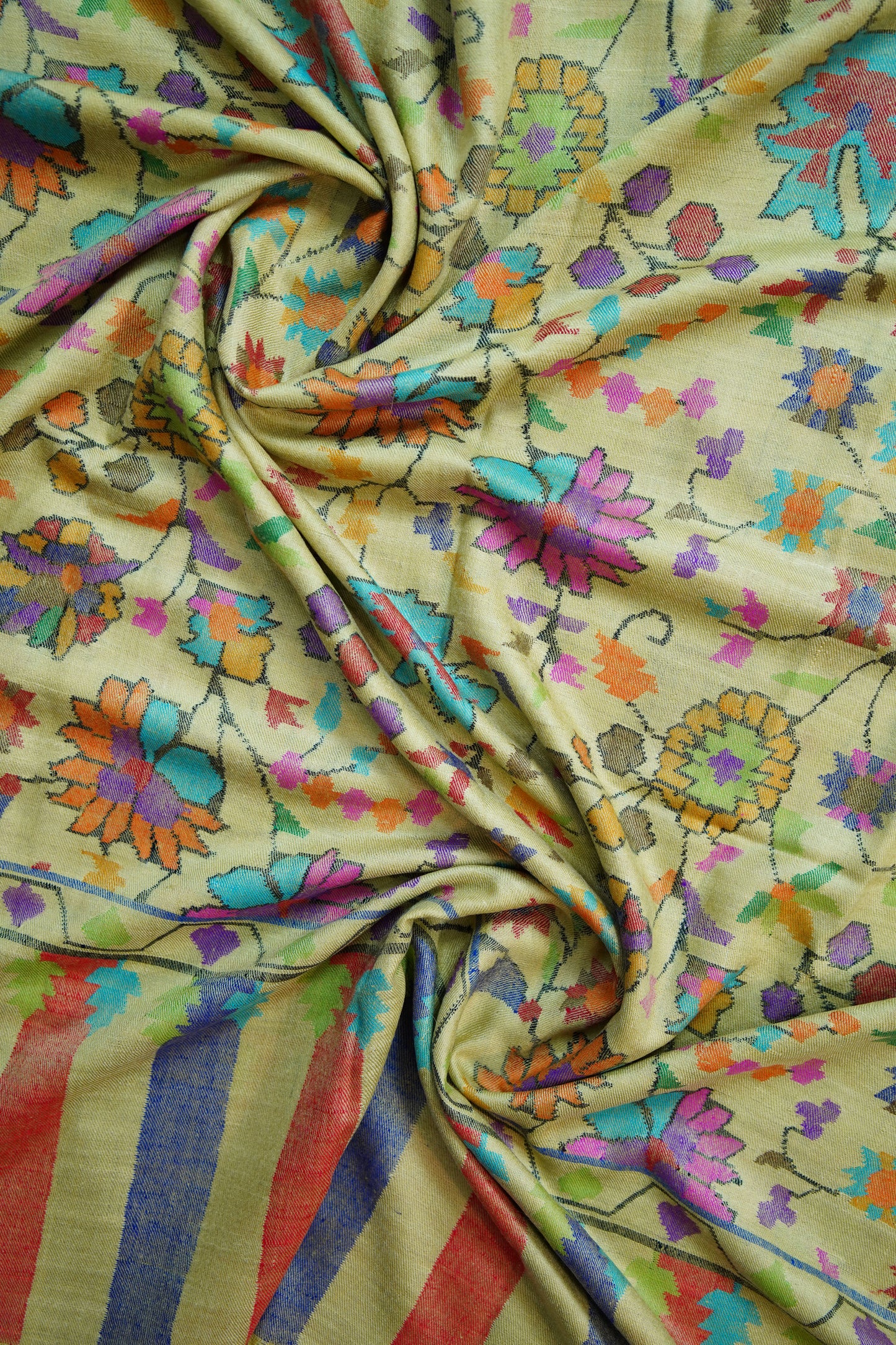 laguna yellow GI kani jamma pashmina shawl 9896