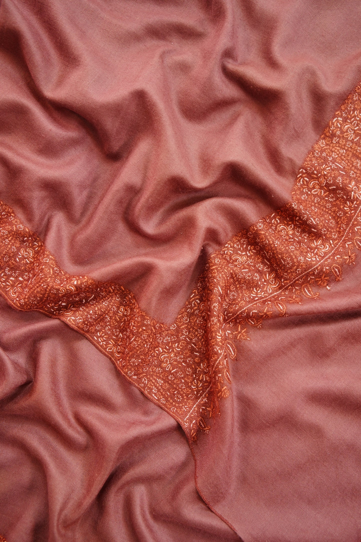 indian redwood GI embroidery pashmina shawl 9935