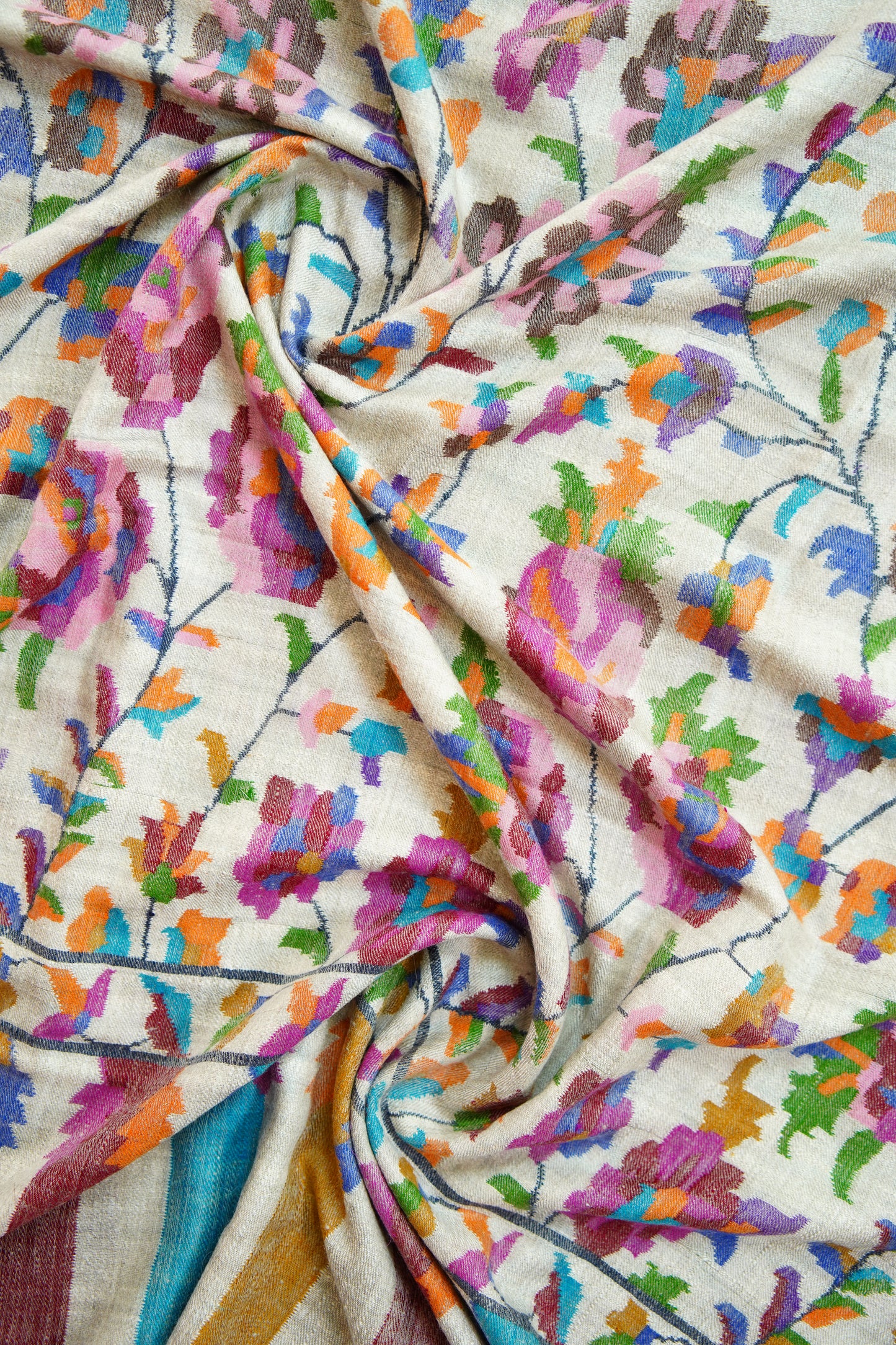 smoke natural grey GI kani jamma pashmina shawl 9940