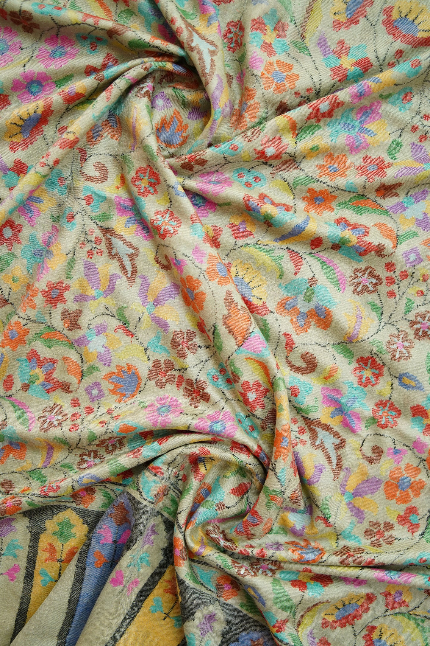 biscuit natural GI kani jamma pashmina shawl 9941