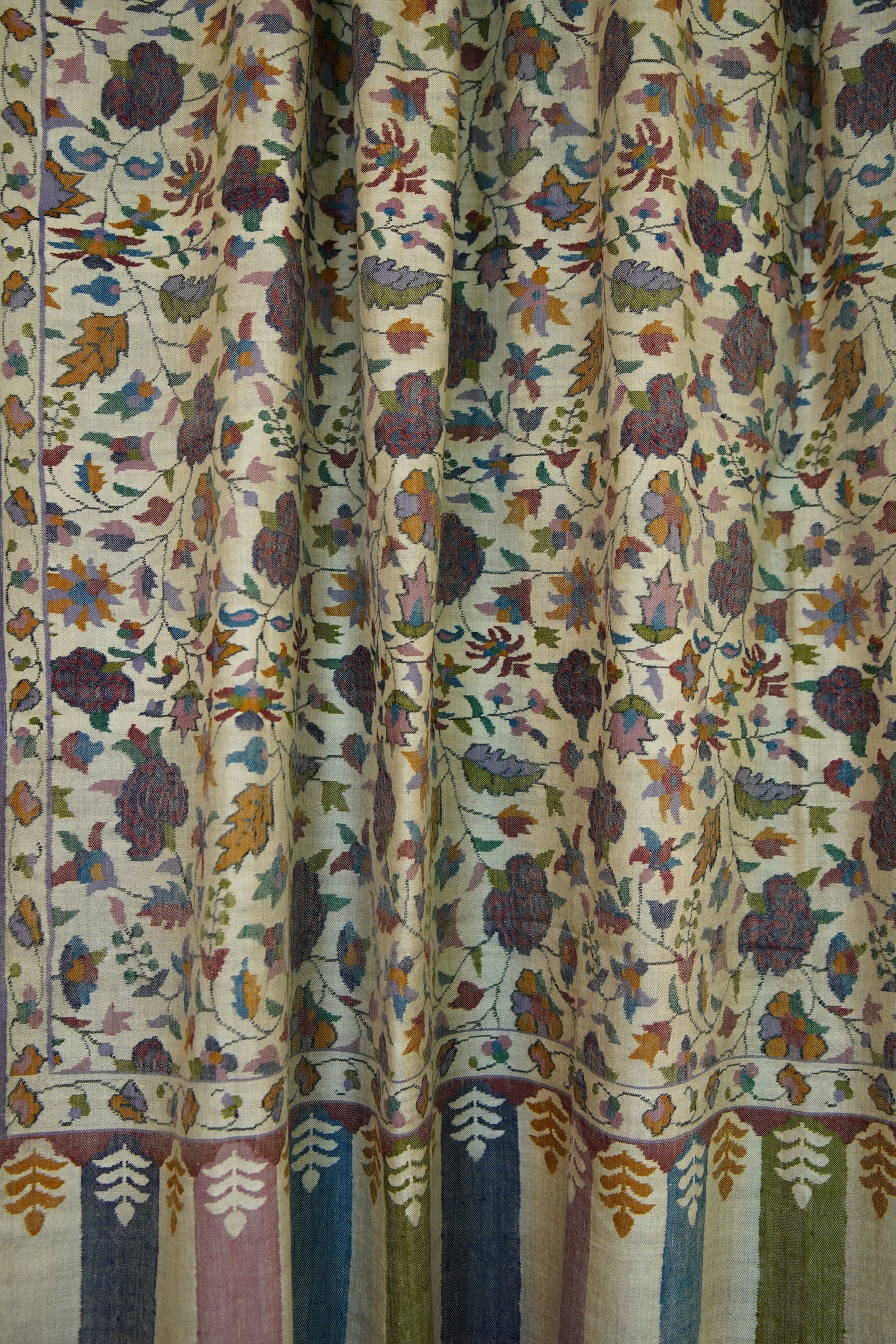 natural multi-coloured XL GI kani jamma pashmina shawl 9950