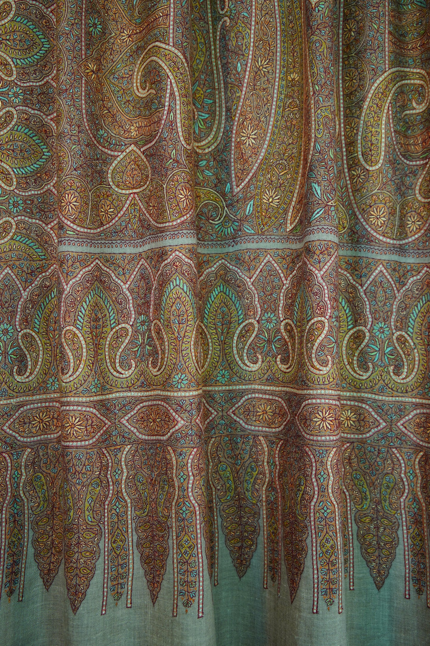 natural XL GI jamma embroidery pashmina shawl 9981
