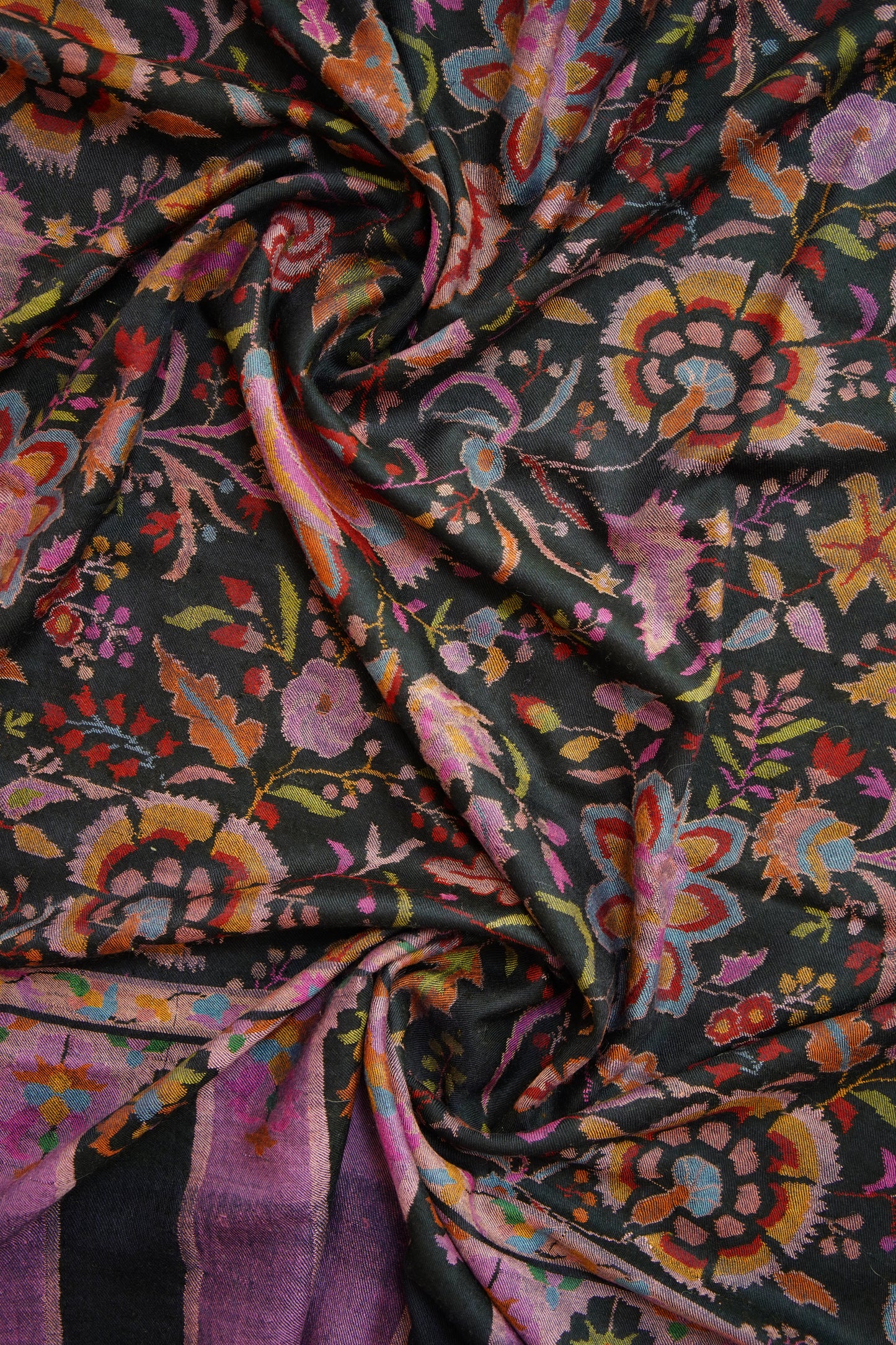 smokey black GI kani jamma pashmina shawl 0177