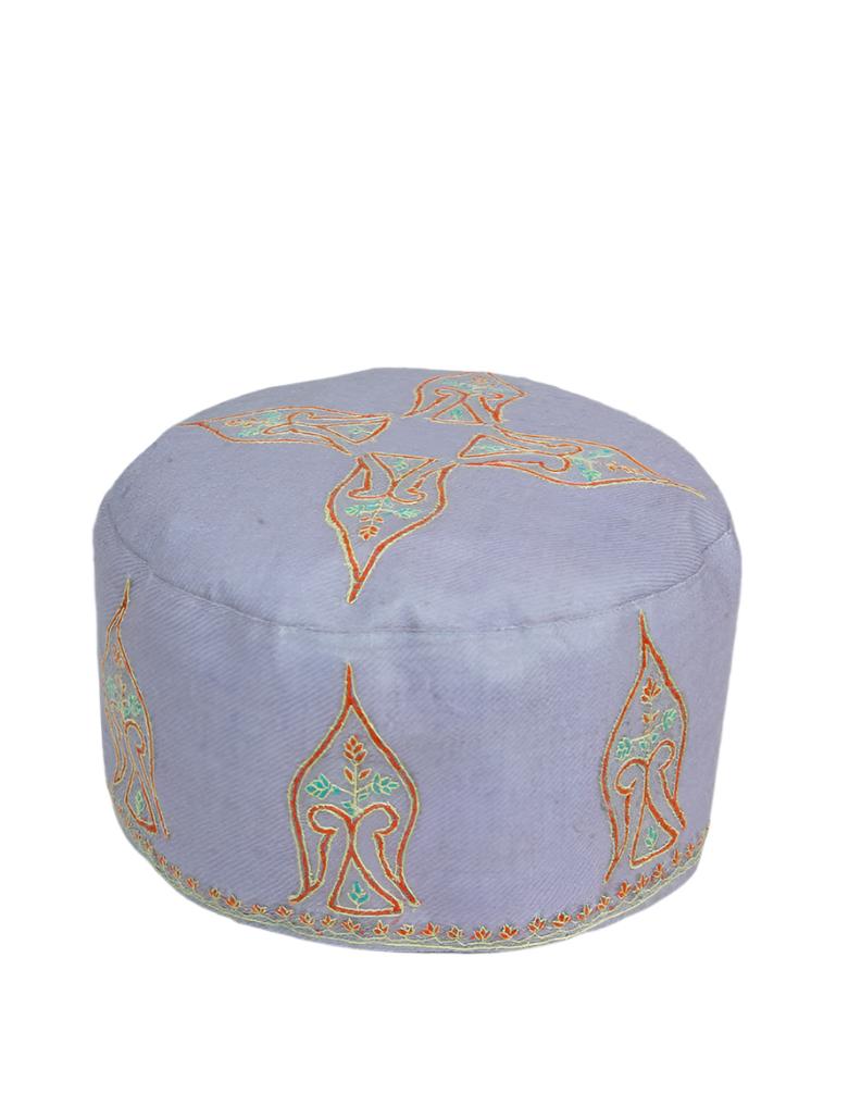 light floral handwork sozni pashmina cap TP-0005