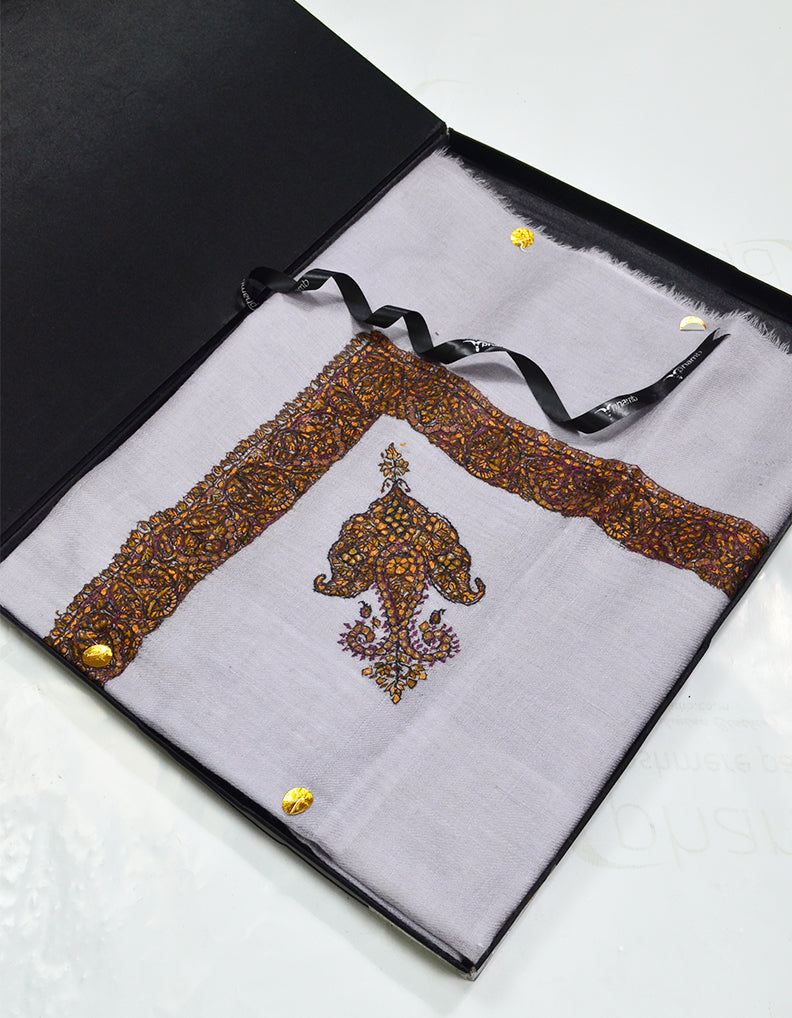 Mussar Rumaal Small Naqsha Grey RS00009