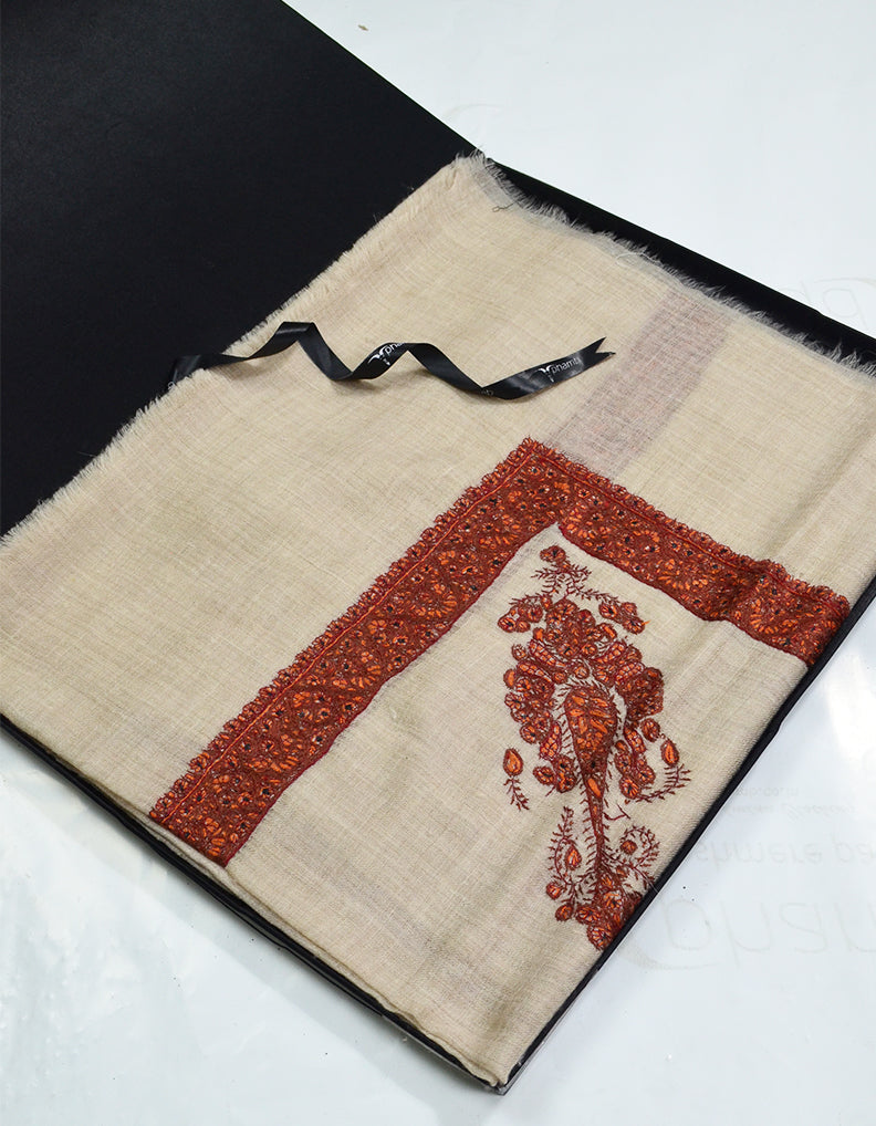 Mussar Rumaal Small Naqsha White RS00046