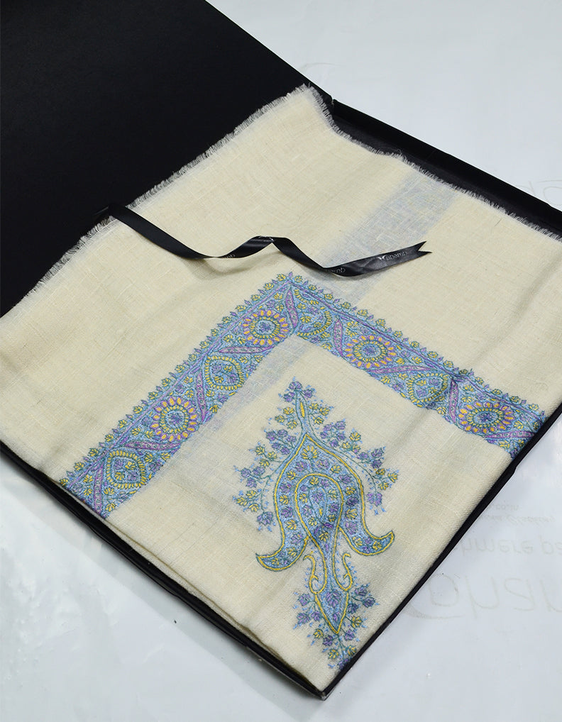 Mussar Rumaal Small Naqsha White RS00056